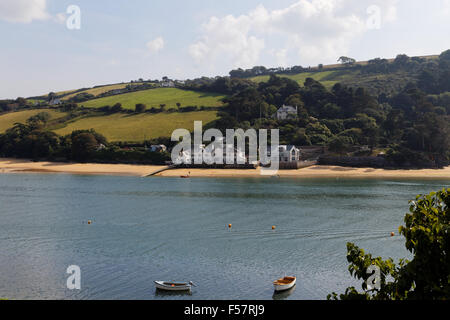 A View of East Portlemouth from Salcombe Devon. Stock Photo
