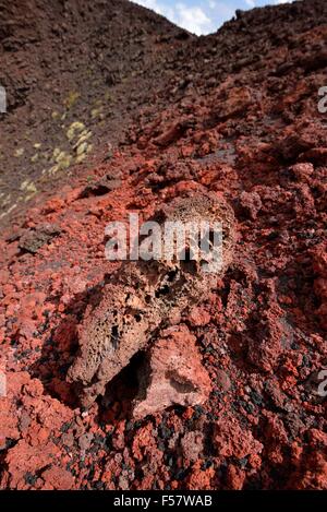 Volcanic Rock, Side crater Monti Calcarazzi, Mount Etna, Sicily, Italy Stock Photo