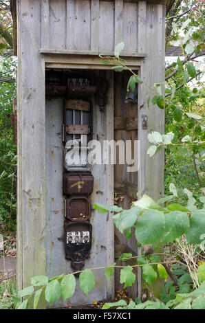 old electrical cabinet not in use on many year Stock Photo