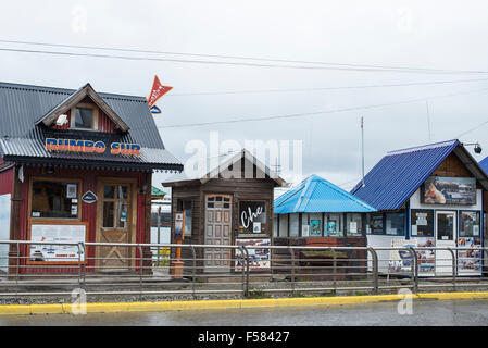 Tour operators' premises, Ushuaia Stock Photo