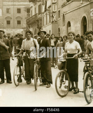 Italian cycling during the Second World War Stock Photo