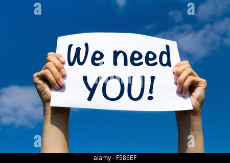 we need you Stock Photo