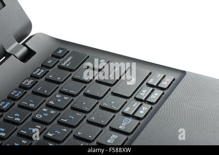closeup of enter key on a laptop computer keypad, isolated on white Stock Photo