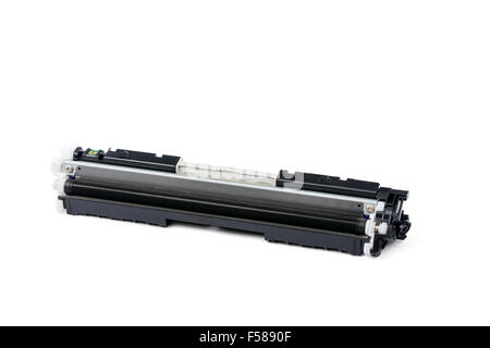 Black color Laser printer toner cartridge, isolated on white Stock Photo