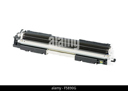 Black color Laser printer toner cartridge, isolated on white Stock Photo