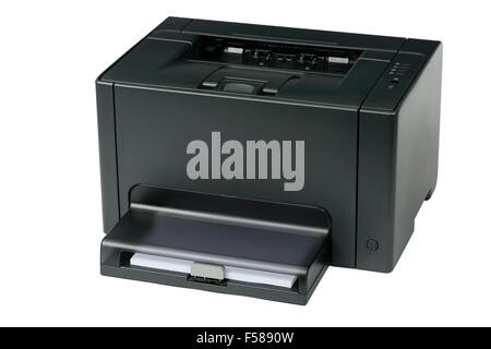 CMYK type color laser printer isolated on white background. Stock Photo