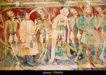 Croatia, Adriatic coast, Istria, Beram, frescoes of the church of St Mary, danse macabre Stock Photo