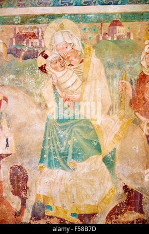 Croatia, Adriatic coast, Istria, Beram, frescoes of the church of St Mary, presentation of Jesus Stock Photo