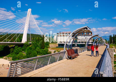 Montenegro, central region Podgorica capital city, millennium bridge Stock Photo