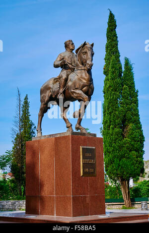 Montenegro, central region Podgorica capital city, statue of Nicolas 1 Stock Photo