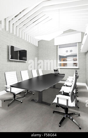 Empty modern office interior meeting room visualization Stock Photo