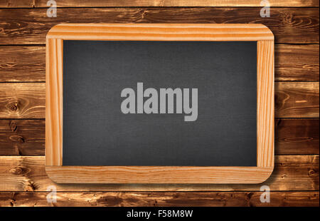 blackboard on a wood background Stock Photo