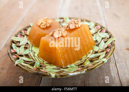 Dessert Also Known as Kitnikez Made from Fresh Quince Stock Photo