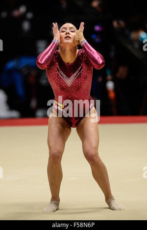 Glasgow, UK. 29th Oct, 2015. LIEKE WEVERS from the Netherlands competes on floor during the All-Around finals of the 2015 World Gymnastics Championships held in Glasgow, United Kingdom. Credit:  Amy Sanderson/ZUMA Wire/Alamy Live News Stock Photo