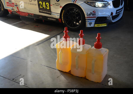 fuel supply in paddock area at Zolder race circuit, Belgium Stock Photo
