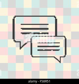 Vector pixel icon speech bubbles on a square background Stock Vector