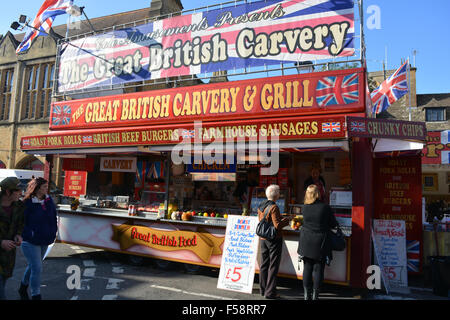 The Great British Carvery & Grill at the annual Pack Monday Fair, Sherborne, Dorset, England Stock Photo