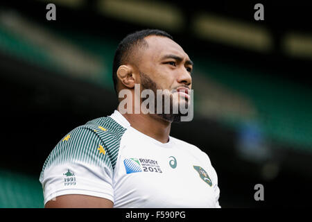 Twickenham Stadium, London, UK. 30th Oct, 2015. Australian team Captain's Run ahead of the Final against New Zealand to be held on October 31st. Sekope Kepu Credit:  Action Plus Sports/Alamy Live News Stock Photo