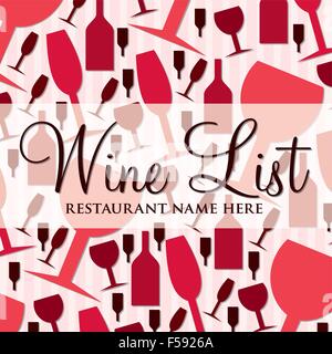 Modern wine list with a retro touch in vector format. Stock Vector