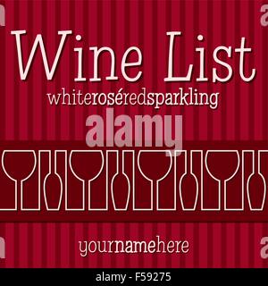 Retro inspired wine list with a modern touch in vector format. Stock Vector