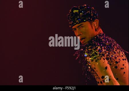 Singapore, Singapore. 30th Oct, 2015. Singer Aaron Kwok performs during his concert at Marina Bay Sands Expo, Singapore, Oct. 30, 2015. Credit:  Then Chih Wey/Xinhua/Alamy Live News Stock Photo