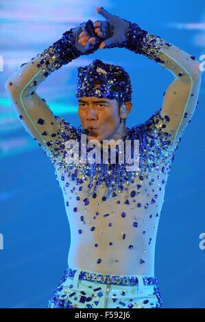 Singapore, Singapore. 30th Oct, 2015. Singer Aaron Kwok performs during his concert at Marina Bay Sands Expo, Singapore, Oct. 30, 2015. Credit:  Then Chih Wey/Xinhua/Alamy Live News Stock Photo