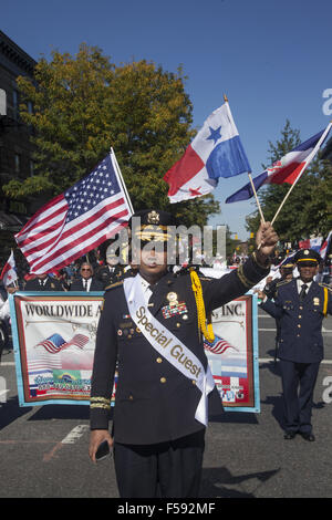 Panamanian Independence Parade in the Crown Heights neighborhood of Brooklyn NY. Stock Photo