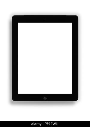 Digital Tablet PC (Clipping path: screen & contour) front isolated on white background copy space Stock Photo