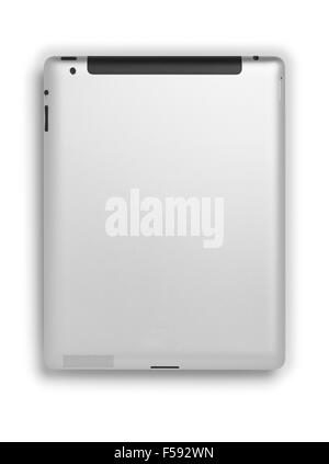Digital Tablet PC (Clipping path: screen & contour) rear isolated on white background copy space Stock Photo