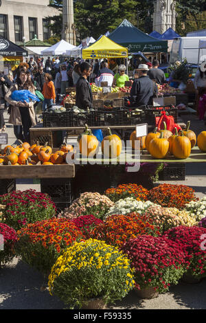 Autumn day at the Grand Army Plaza Farmers Market in Park Slope Brooklyn, NY. Stock Photo