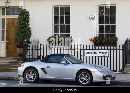 Sports car on Chesham Street  Knightsbridge London Stock Photo