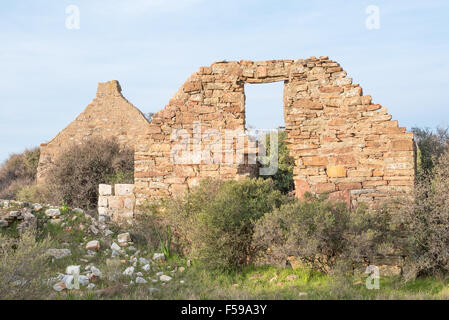 The ruins at Groenrivier (green river) farm at Nieuwoudtville are from early settlers and date from approximately 1750 Stock Photo