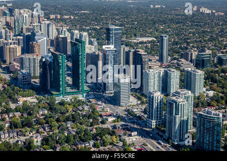 Stock Photo Aerial view of North York, from highway 401 and Yonge Street, Toronto, Ontario Stock Photo