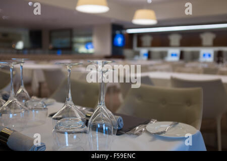 Chairman's Lounge dining room at the Etihad Stadium Manchester Stock Photo