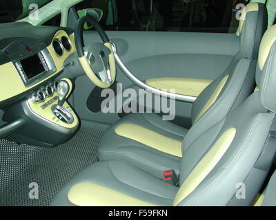 Subaru R1e Battery powered electric car as shown at the 2003 Paris motorshow - interior view Stock Photo