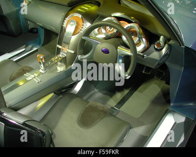 Subaru R1e Battery powered electric car as shown at the 2003 Paris motorshow - interior view Stock Photo