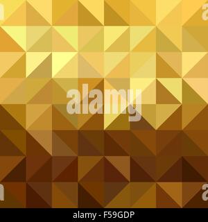 Fancy golden triangle and square shaped seamless pattern in low poly origami style. Ideal for web background, print, or greeting Stock Vector