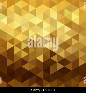 Fancy golden seamless pattern in low polygon mosaic style. Ideal for web background, print, or greeting card. EPS10 vector. Stock Vector