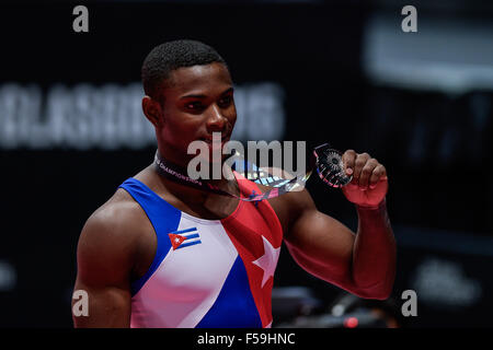 Glasgow, UK. 30th Oct, 2015. MANRIQUE LARDUET of Cuba won the silver medal All-Around finals of the 2015 World Gymnastics Championships held in Glasgow, United Kingdom. Credit:  Amy Sanderson/ZUMA Wire/Alamy Live News Stock Photo