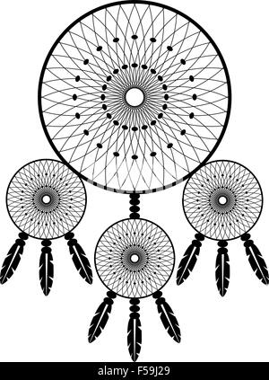 Dream Catcher Silhouette Stock Vector