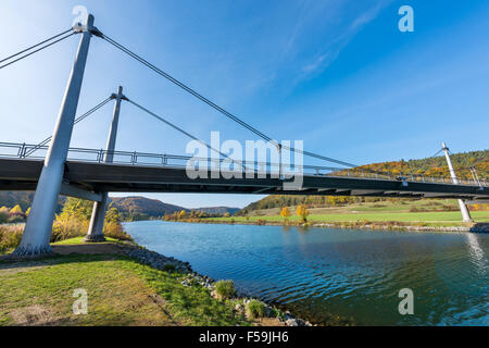 Bridge over the Rhine-Main-Danube Canal, Untereggersberg, Danube, river, water, blue sky, sun, building big gigantic, investment Stock Photo