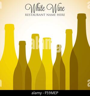 White wine list menu cover in vector format. Stock Vector