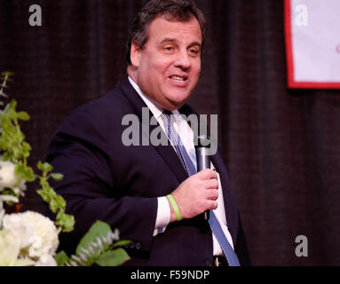 Orange City, Iowa, USA. 30th October, 2015. Republican presidential candidate New Jersey Gov. 30th Oct, 2015. CHRIS CHRISTIE speaks at a six-county Northwest Iowa GOP rally at Northwestern College Bultman Center as he campaigns in Orange City, Iowa Friday Oct. 30, 2015. Credit:  Jerry Mennenga/ZUMA Wire/Alamy Live News Stock Photo