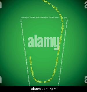Bright cocktail made from words in vector format. Stock Vector