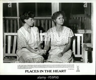 1984 - Sally Field (right) plays a young widow and Lindsay Crouse her married sister, both of whom are forced to endure the hardships of the 1930s in the small Texas town of Waxahachie in Places in the Heart. Written and directed by Robert Benton, Places in the Heart is released by Tri-Star. © Keystone Pictures USA/ZUMAPRESS.com/Alamy Live News Stock Photo