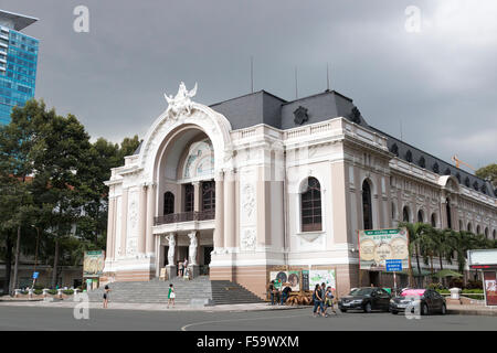 Municipal Theatre of Ho Chi Minh City, also known as Saigon Opera House, was built by the french in 1897. Vietnam. Stock Photo