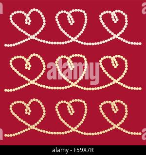 Pearl heart string in vector format. Stock Vector