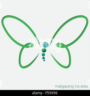 Cut out butterfly card with gems in vector format. Stock Vector