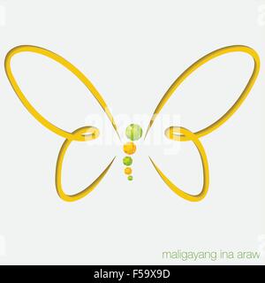 Cut out butterfly card with gems in vector format. Stock Vector