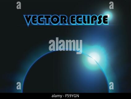 Blue ray eclipse, VECTOR, EPS10 Stock Vector